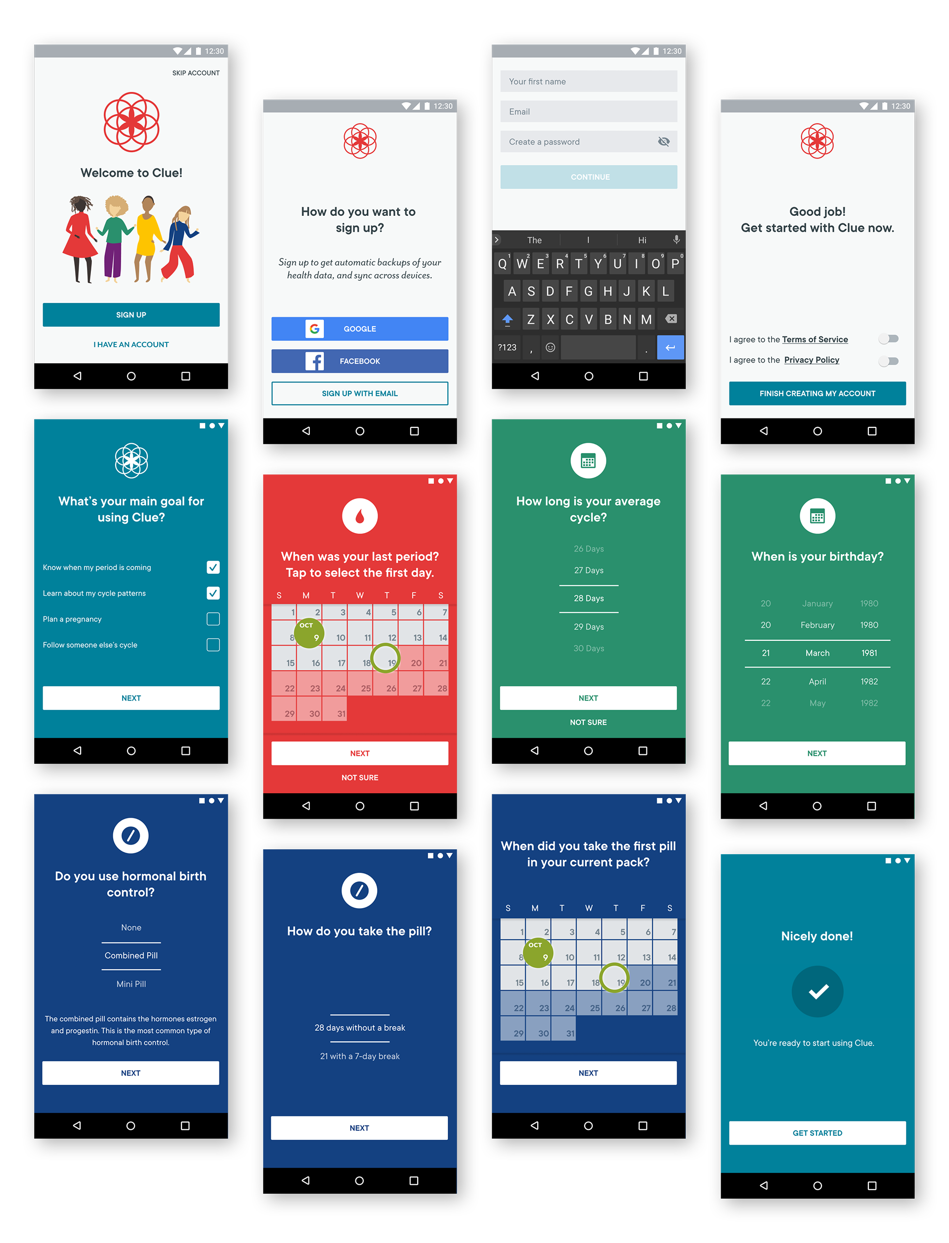 Clue app onboarding Susi Vetter